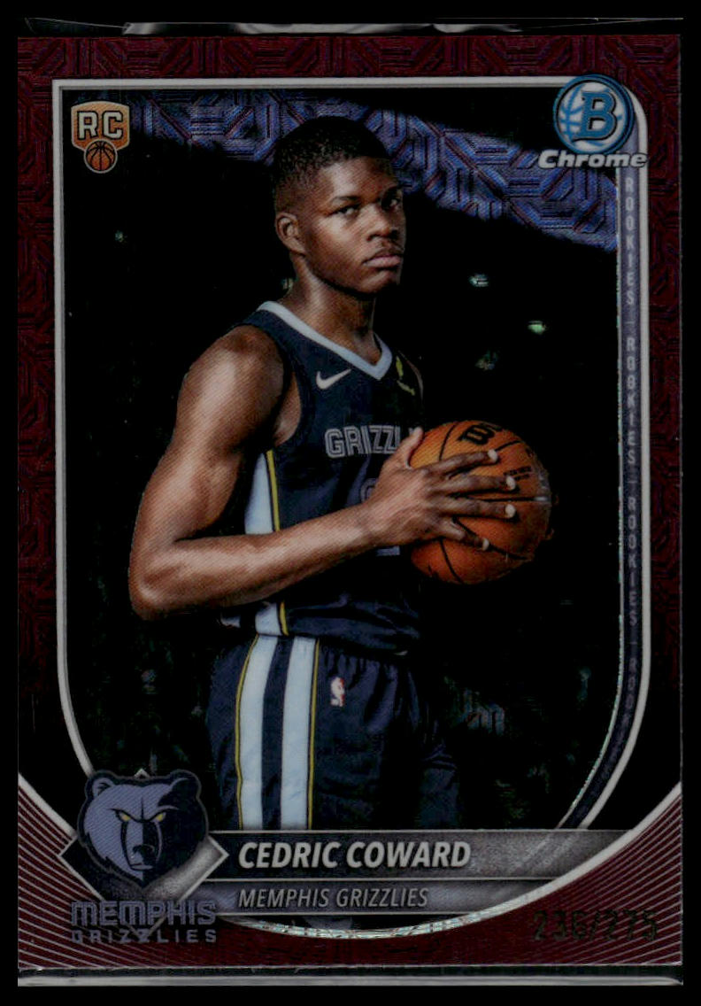 2025-26 Bowman #BCV-11 Cedric Coward Chrome Burgundy Mojo Refractors #/275