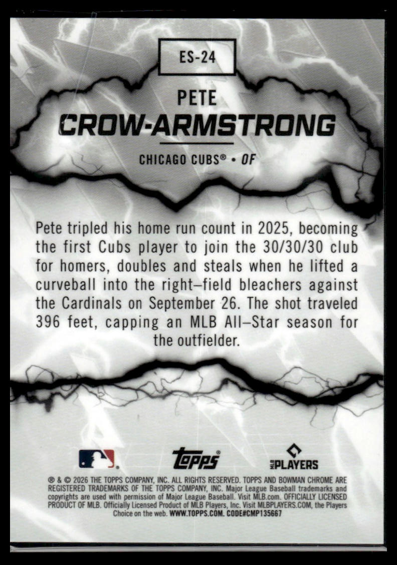 2026 Bowman #ES-24 Pete Crow-Armstrong Electric Sluggers Mojo /275