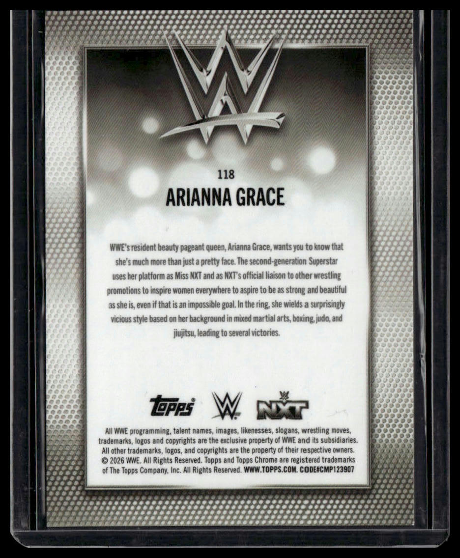 2026 Topps Chrome WWE #118 Arianna Grace Logofractor Gold #/50