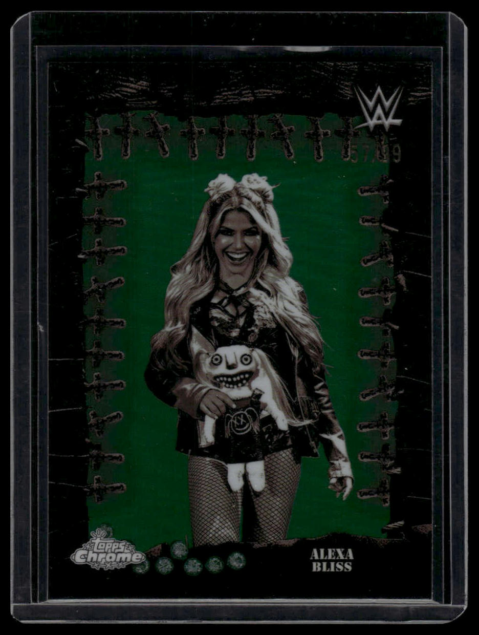 2025 Topps Chrome WWE x Cactus Jack Alexa Bliss Famed Phantoms Green #/99