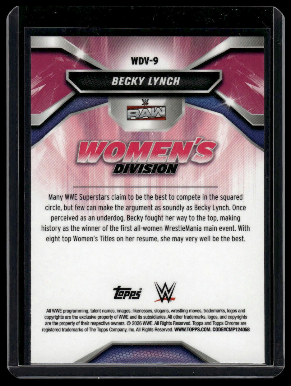 2026 Topps Chrome WWE #WDV-9 Becky Lynch Women's Division