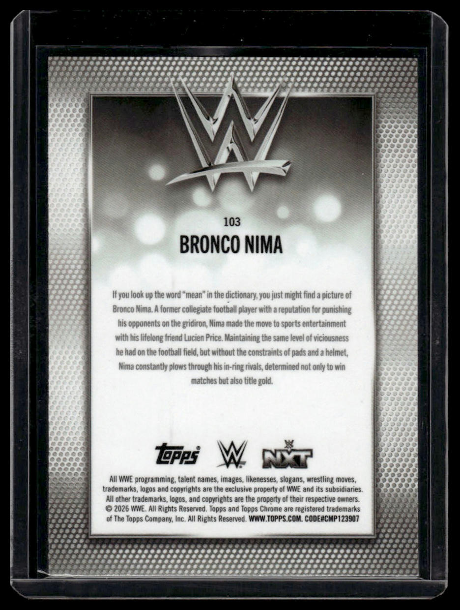 2026 Topps Chrome LogoFractor WWE #103 Bronco Nima Green LogoFractor #/99