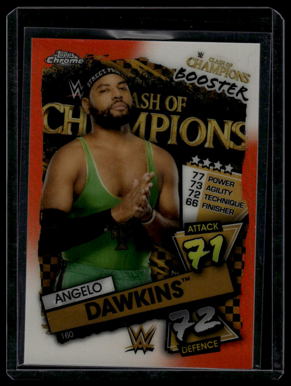2021 Topps Chrome Slam Attax WWE #160 Angelo Dawkins Orange Refractors #/25