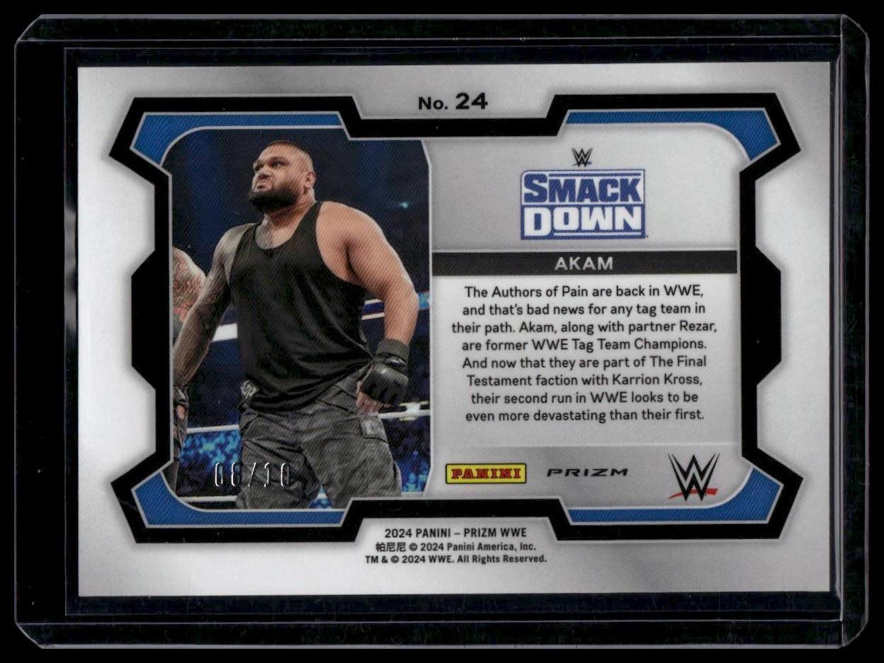 2024 Panini Prizm WWE #24 Akam Under Card Gold Prizms #/10