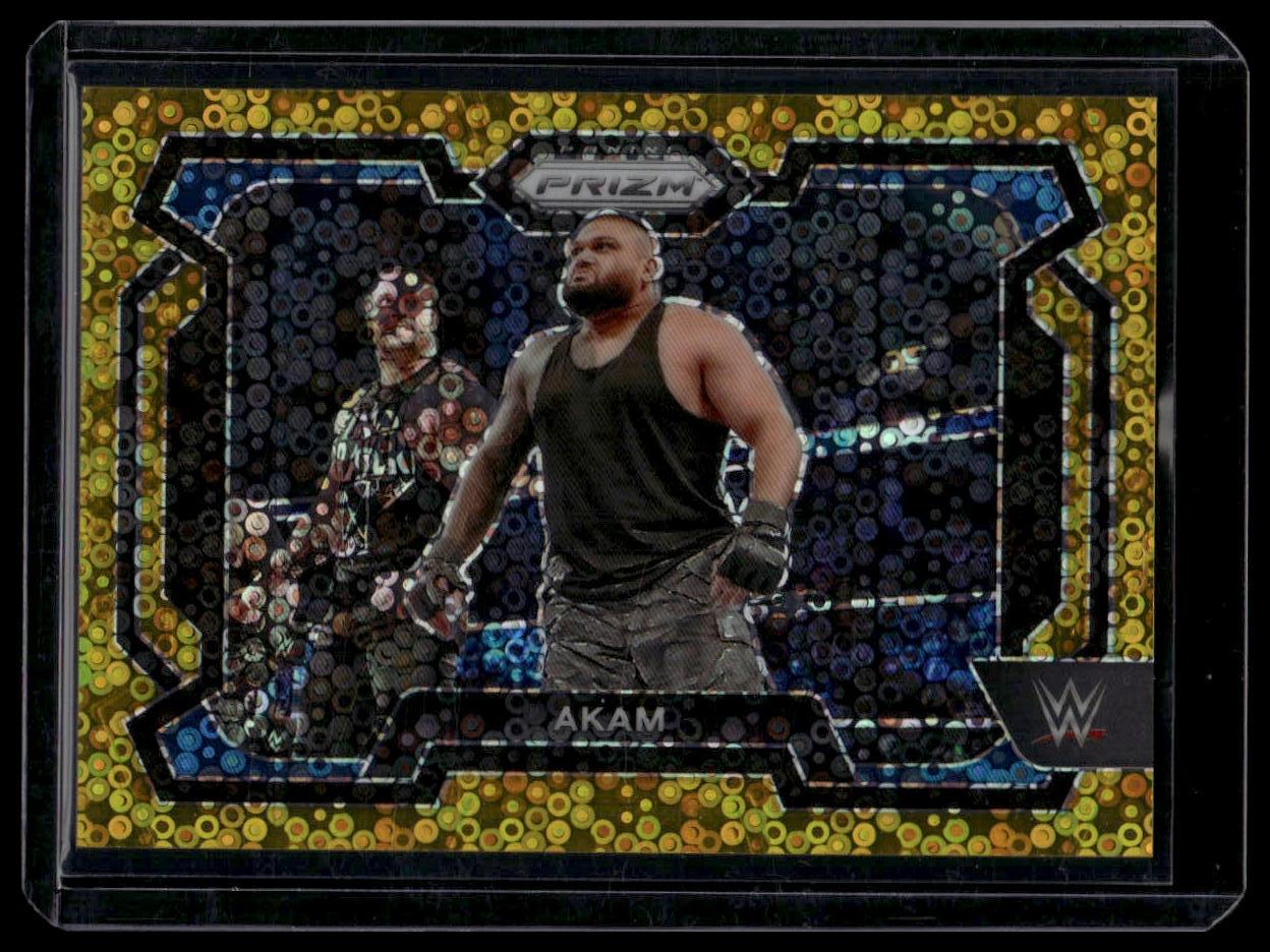 2024 Panini Prizm WWE #24 Akam Under Card Gold Prizms #/10