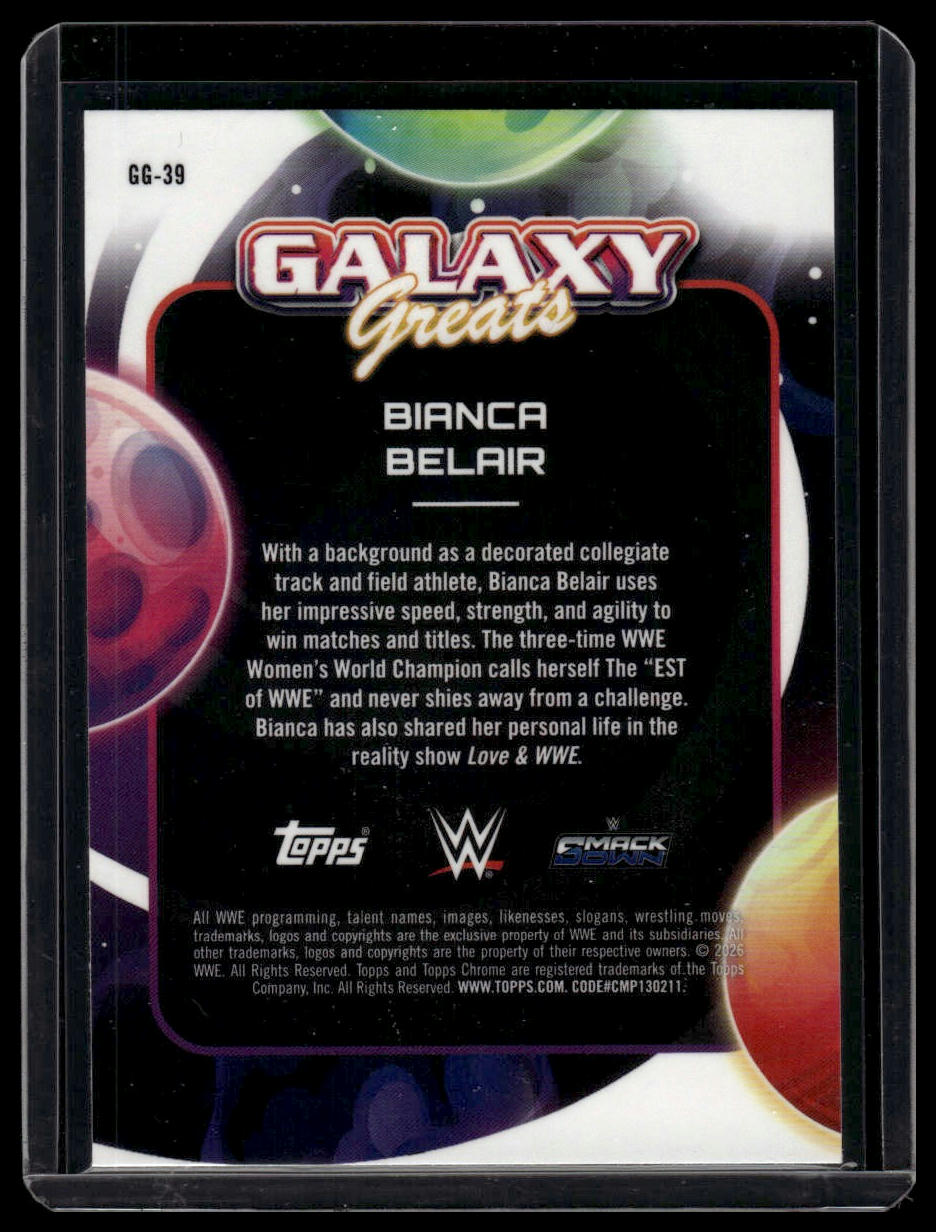 2026 Topps Chrome Cosmic WWE #GG-39 Bianca Belair Galaxy Greats