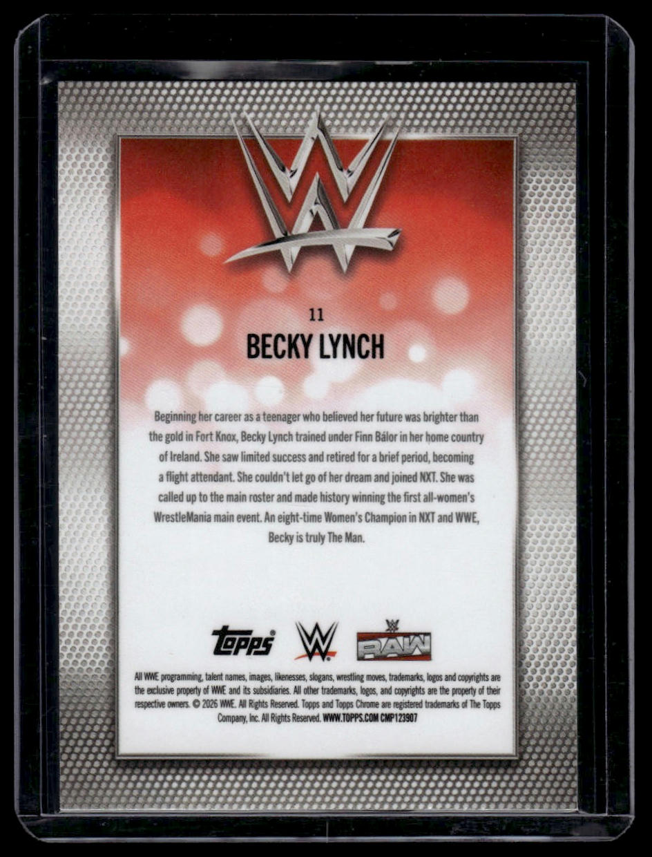 2026 Topps Chrome WWE #11 Becky Lynch Logofractor Green #/99
