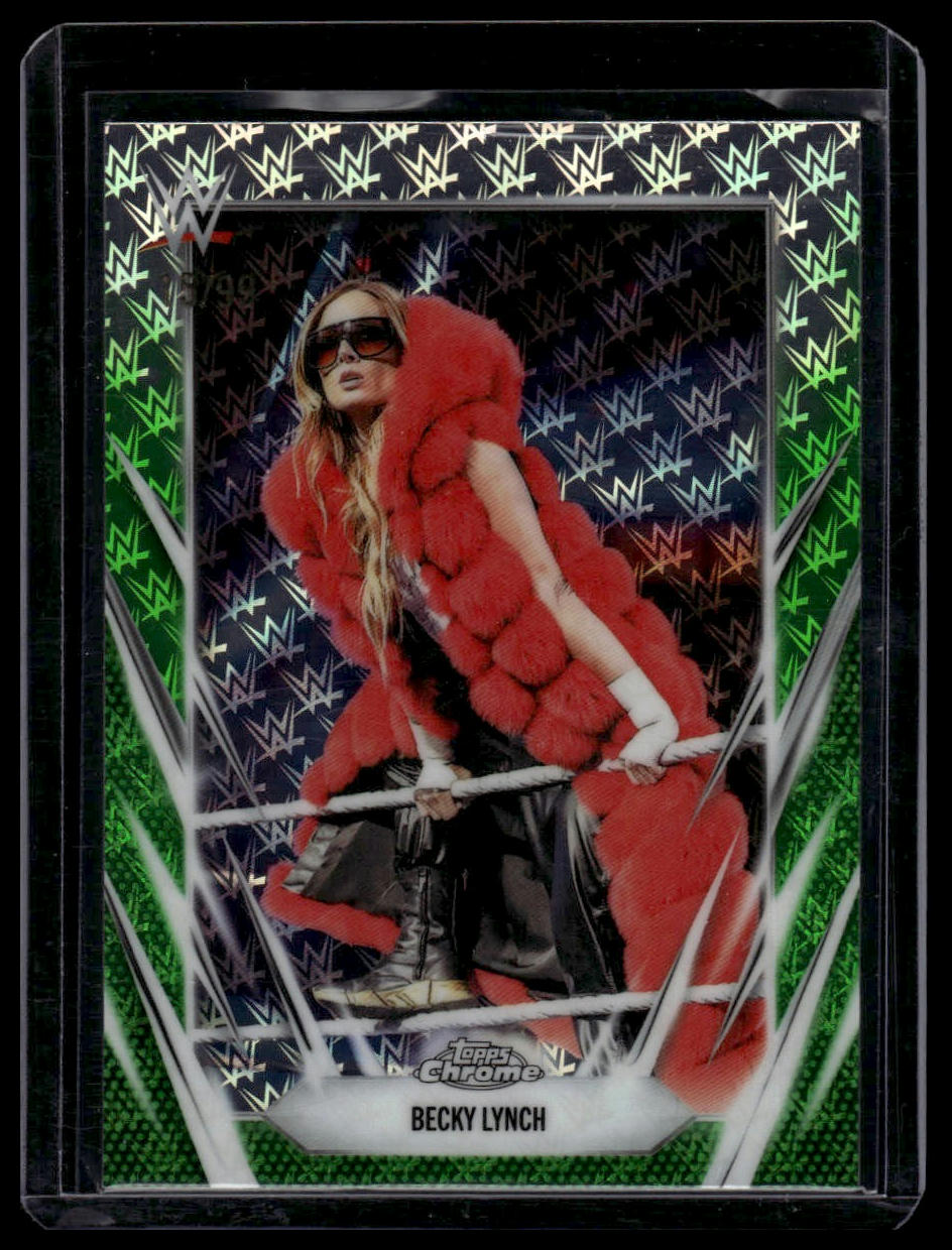 2026 Topps Chrome WWE #11 Becky Lynch Logofractor Green #/99