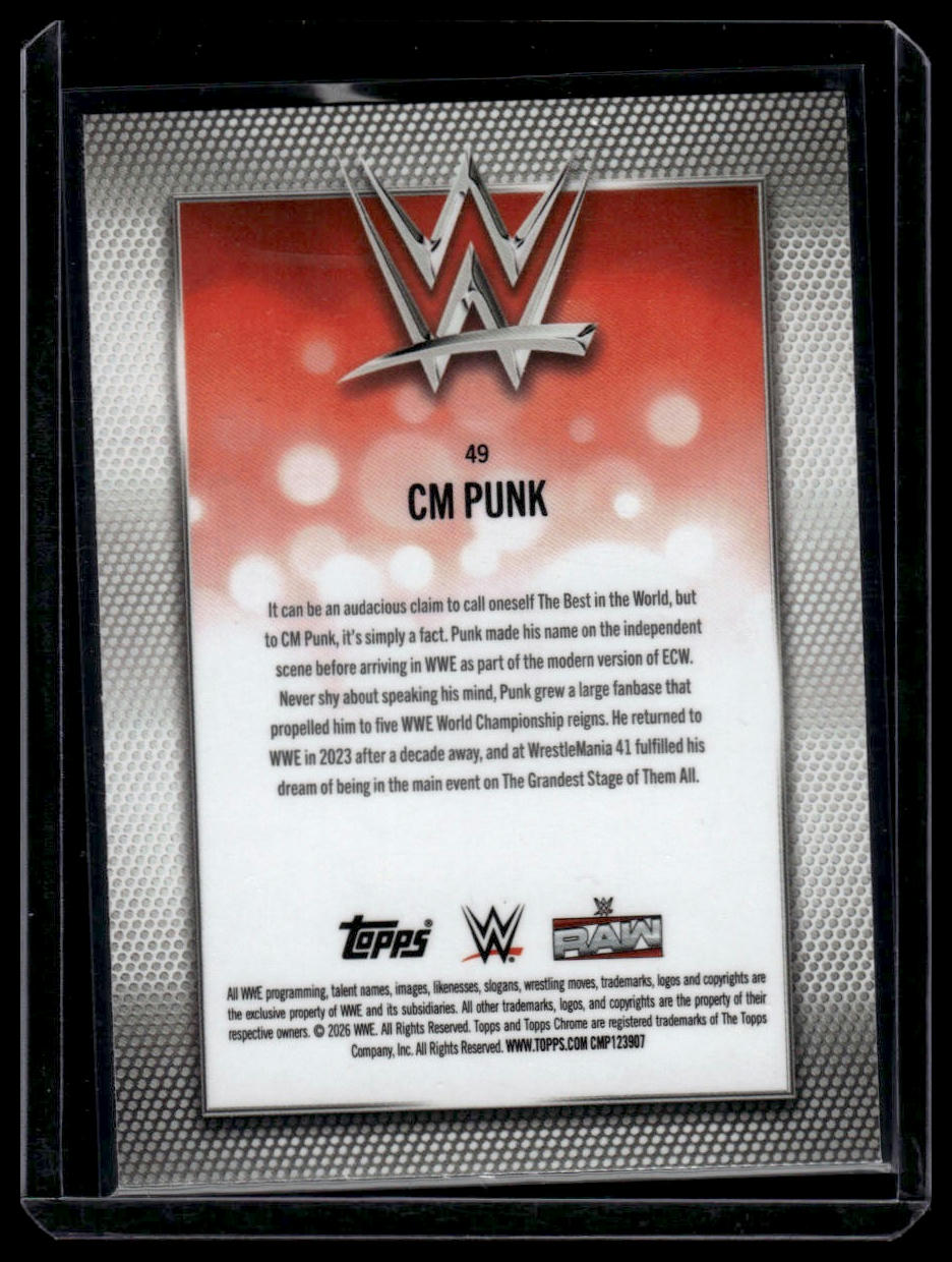 2026 Topps Chrome WWE #49 CM Punk Prism Refractor