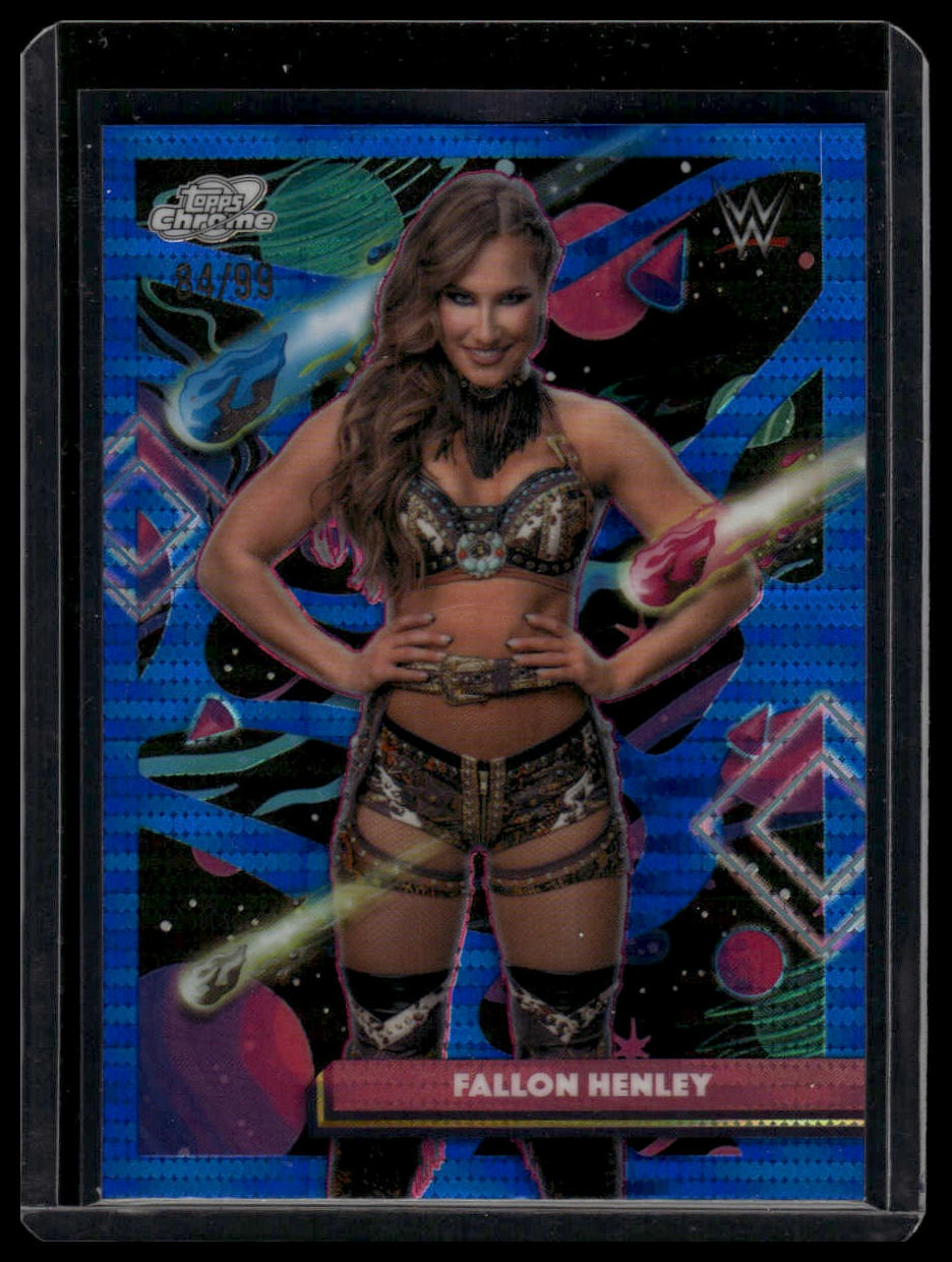 2026 Topps Chrome Cosmic WWE #60 Fallon Henley Blue Moon Refractor #/99
