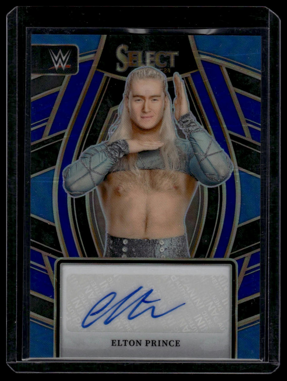 2024 Panini Select WWE #SL-EPR Elton Prince Auto Blue Prizms #/49