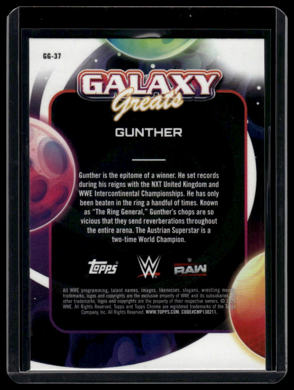 2026 Topps Chrome Cosmic WWE #GG-37 Gunther Galaxy Greats