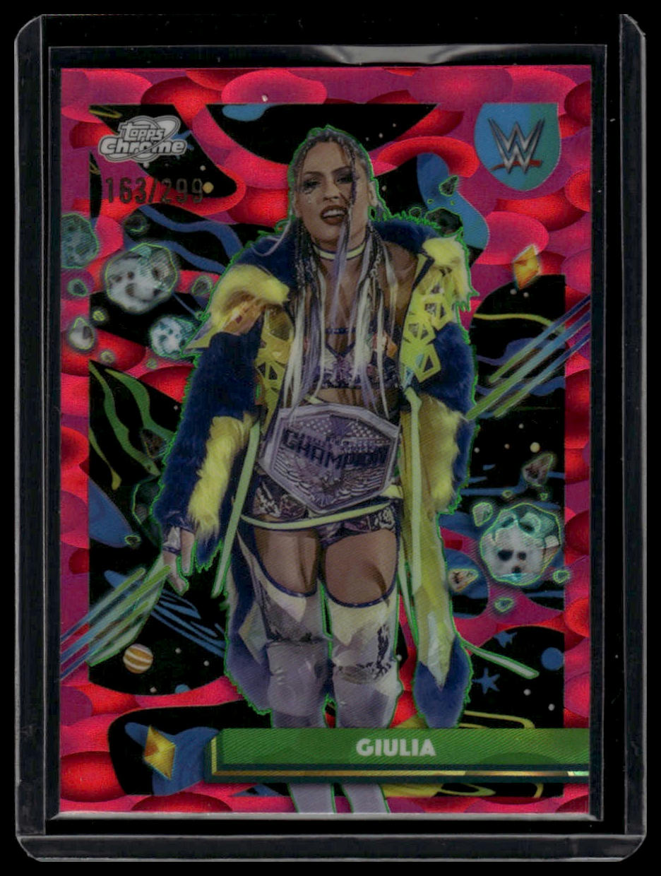 2026 Topps Chrome Cosmic WWE #163 Giulia Magenta Cosmos Refractor #/299