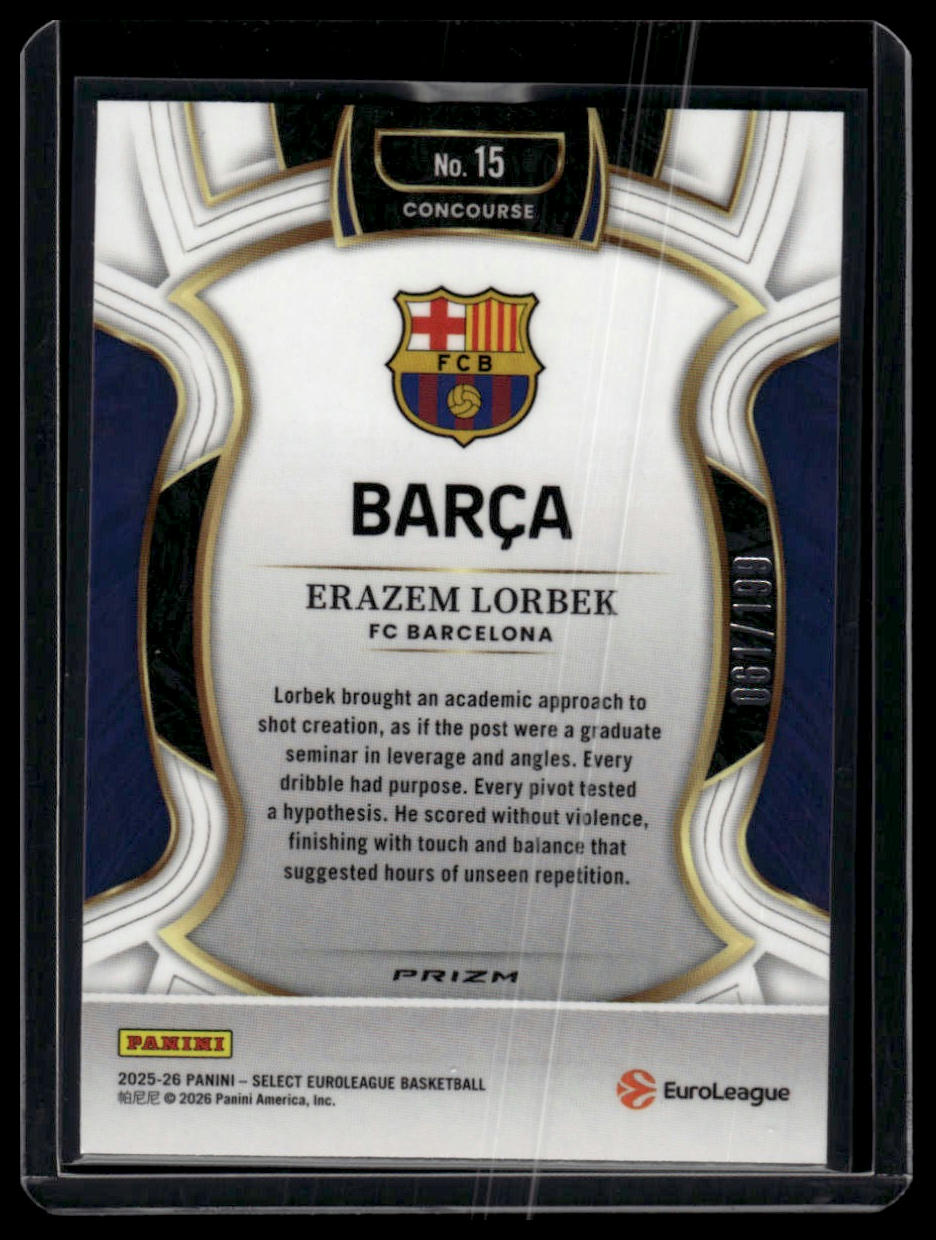 2025-26 Panini Select EuroLeague #15 Erazem Lorbek Red /199