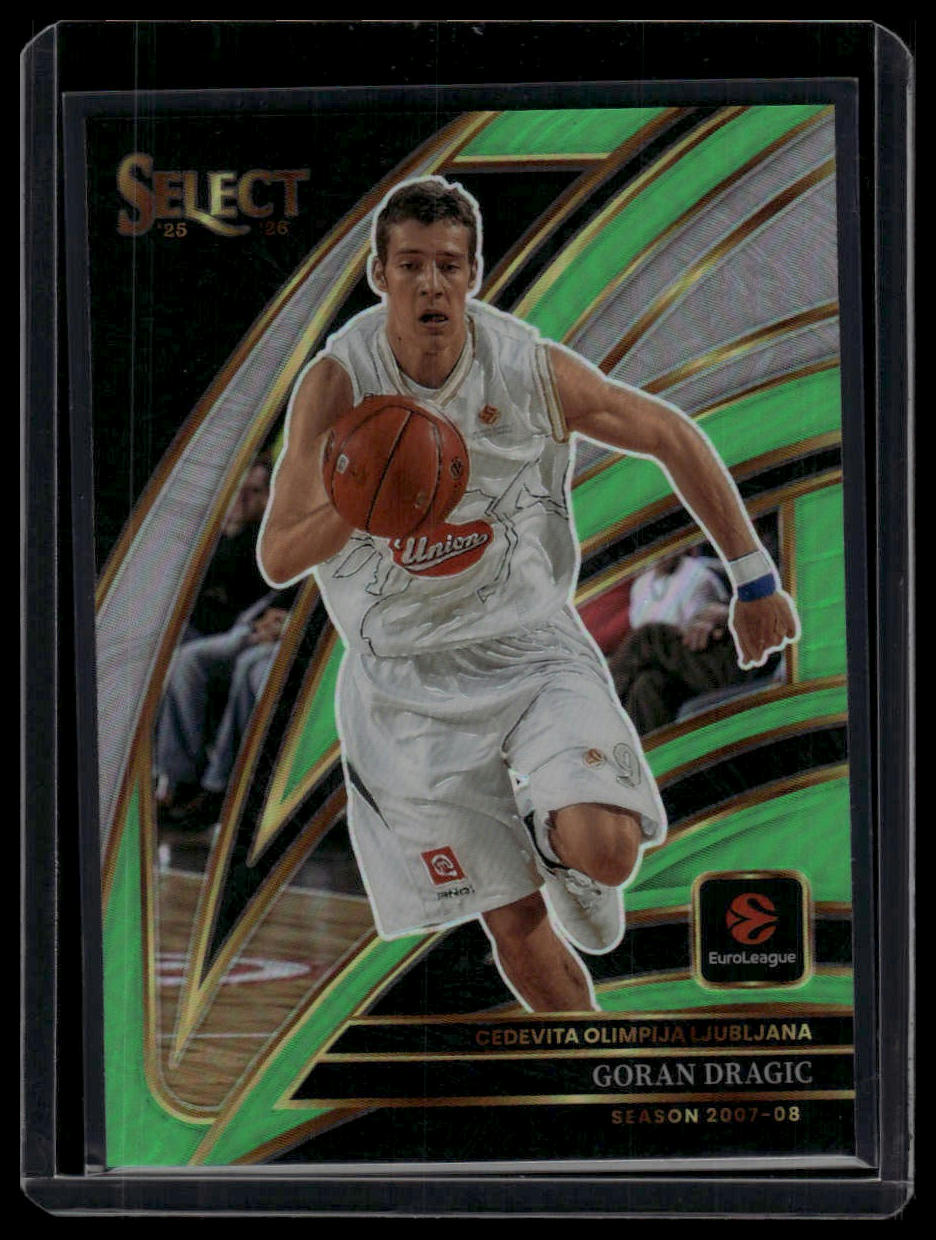 2025-26 Panini Select EuroLeague #228 Goran Dragic Neon Green Prizm #/75