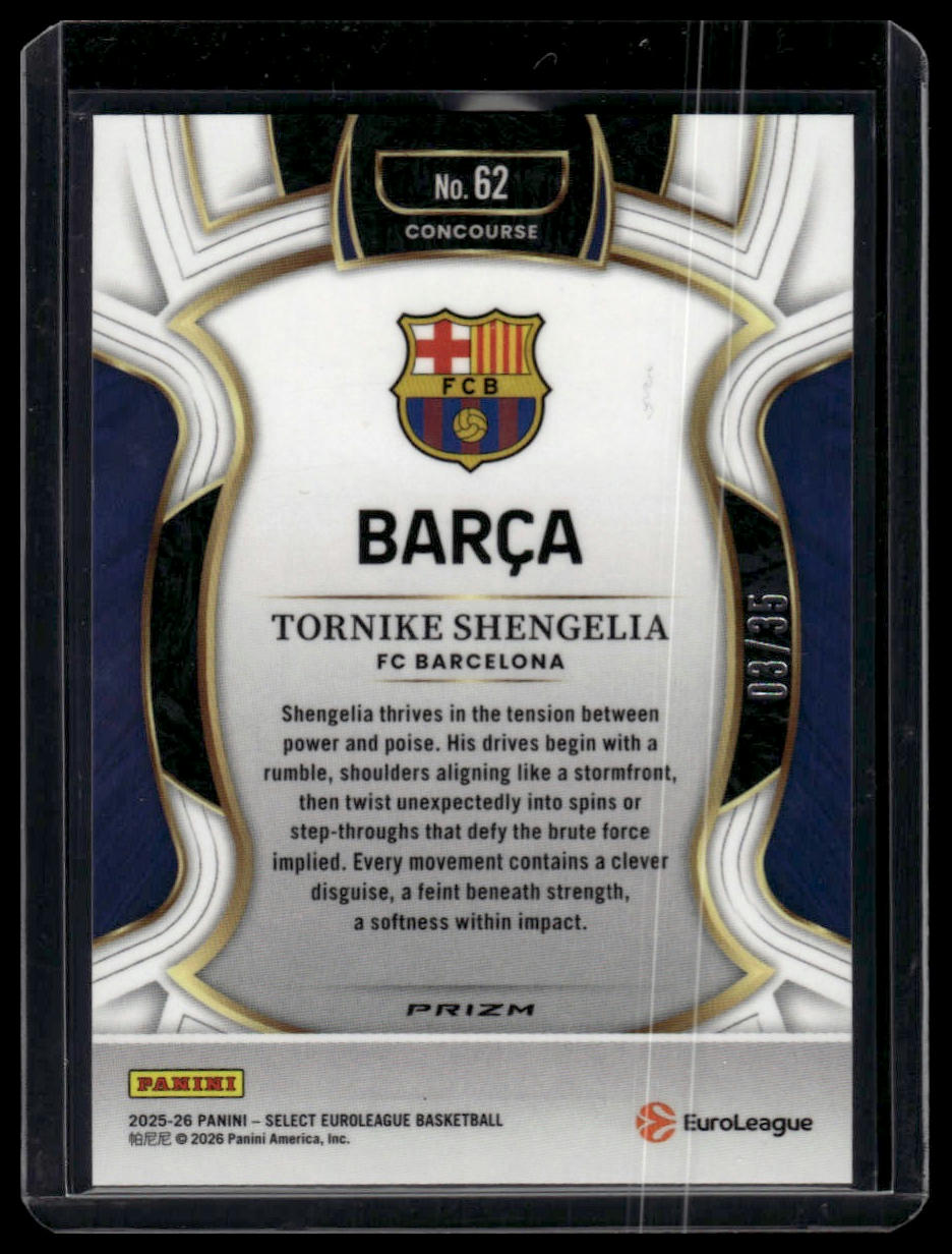 2025-26 Panini Select EuroLeague #62 Tornike Shengelia White /35