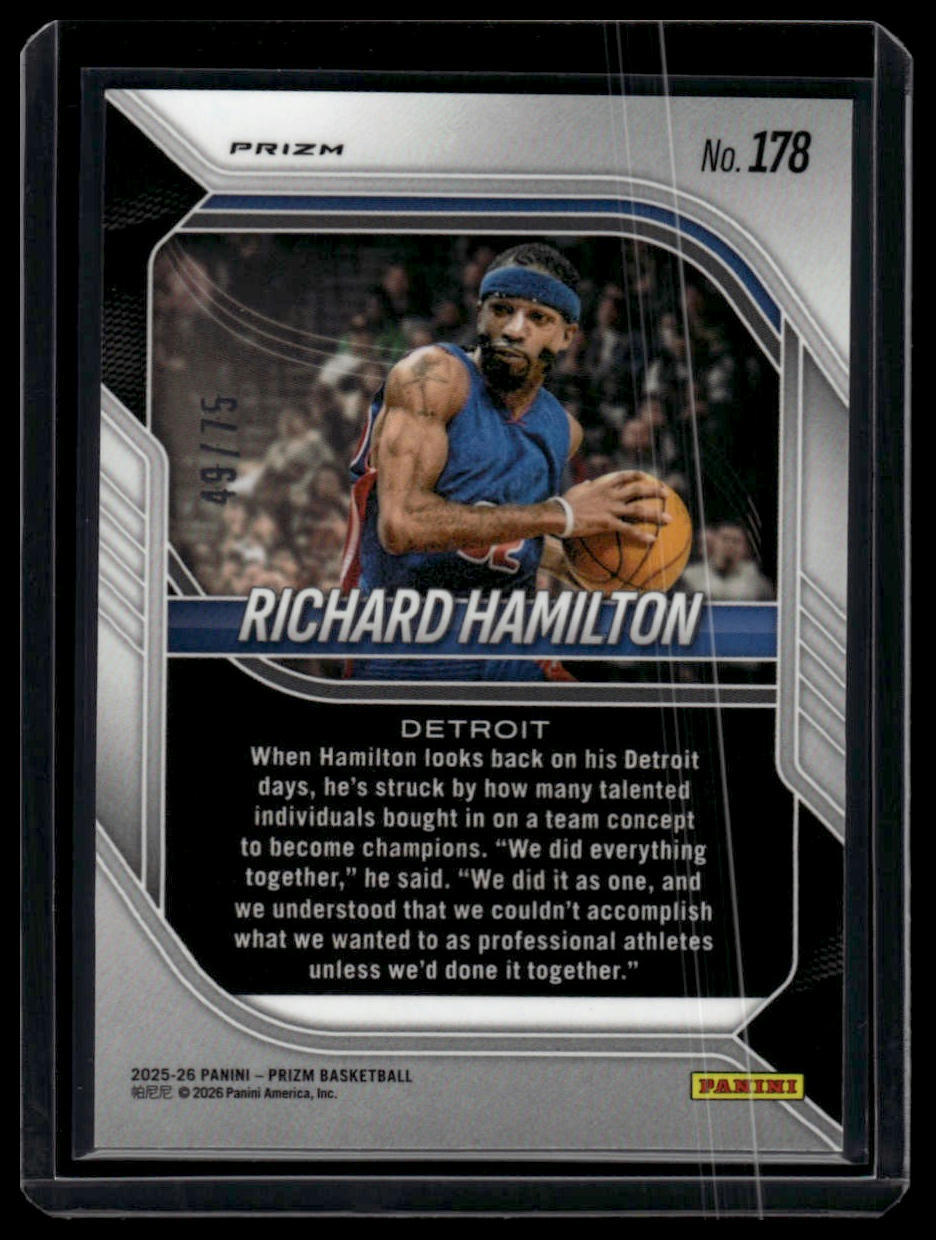 2025-26 Panini Prizm #178 Richard Hamilton Red Power Prizm #/75