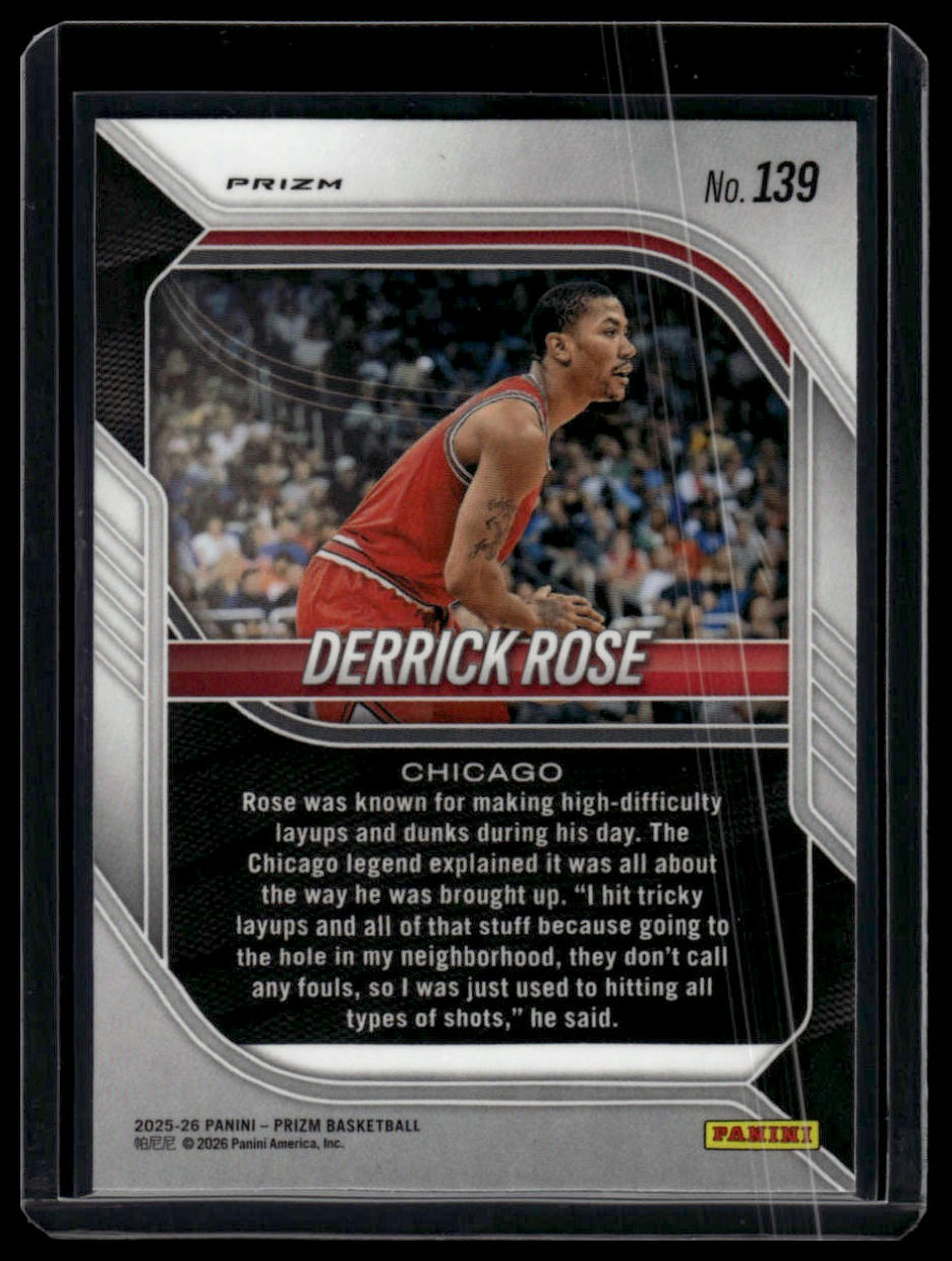 2025-26 Panini Prizm #139 Derrick Rose Hyper Prizm