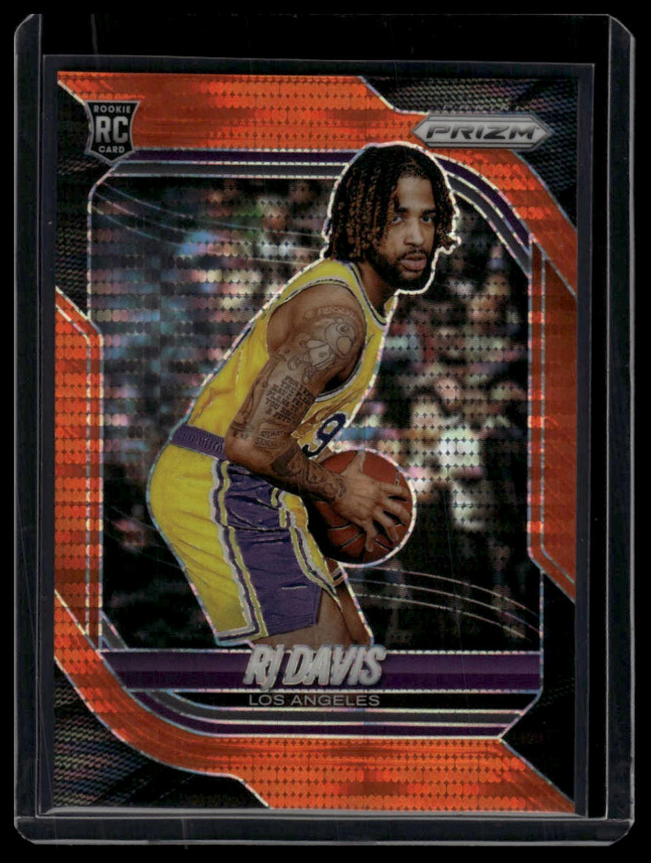 2025-26 Panini Prizm #52 RJ Davis Orange Pulsar Prizm #/175
