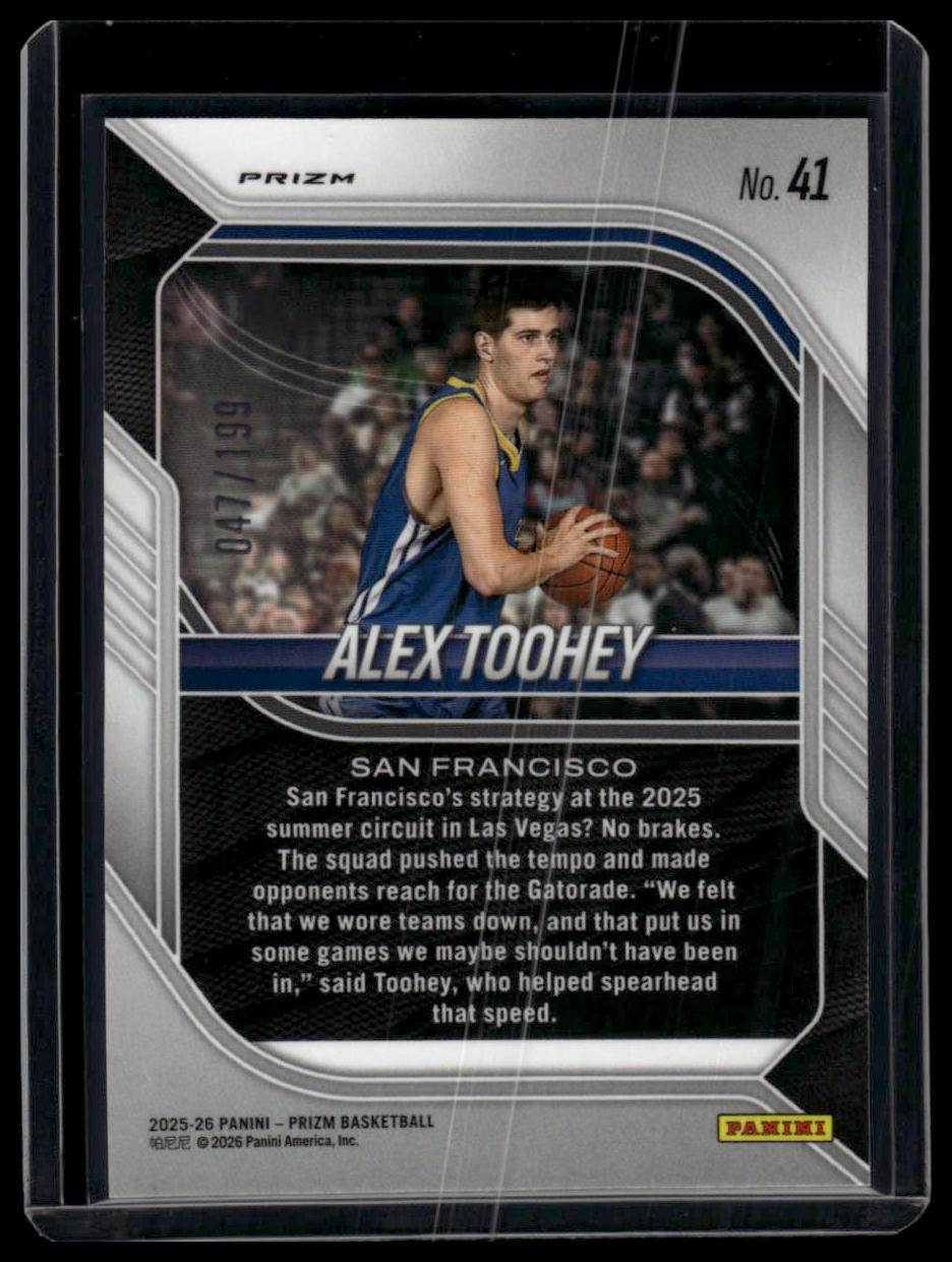 2025-26 Panini Prizm #41 Alex Toohey Purple Ice Prizm #/199