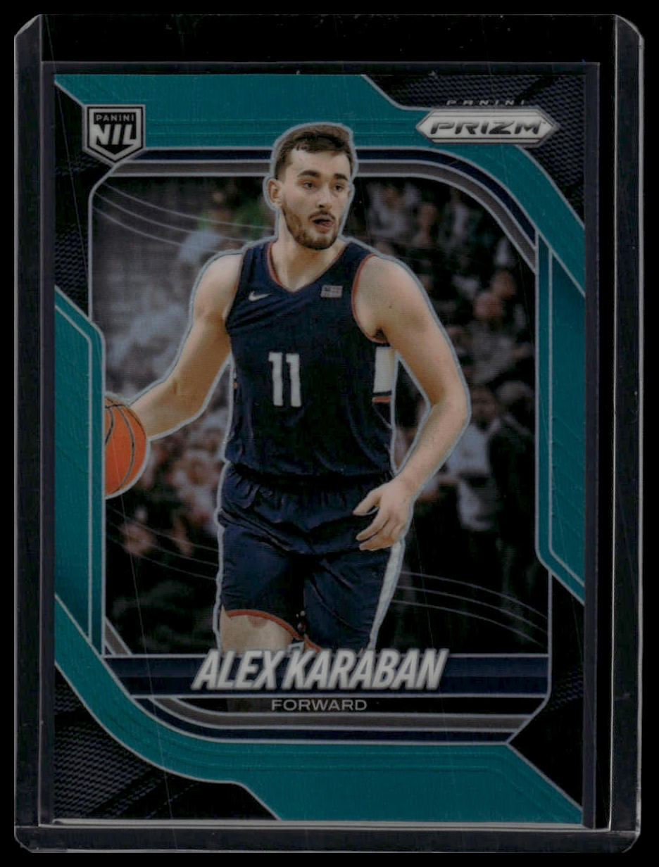 2025-26 Panini Prizm #77 Alex Karaban Teal Prizm #/215