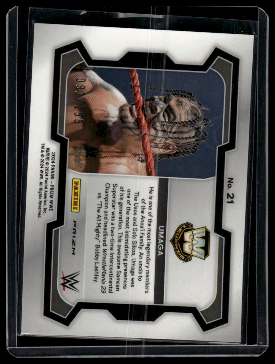 2024 Panini Prizm WWE #21 Umaga Blue Prizms #/199