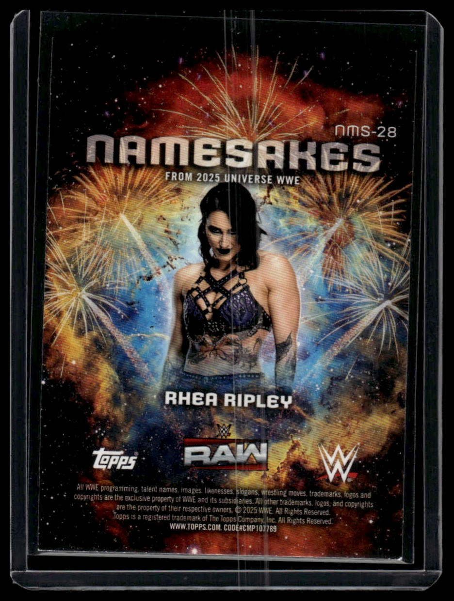 2025 Topps Universe WWE #NMS-28 Rhea Ripley Namesakes