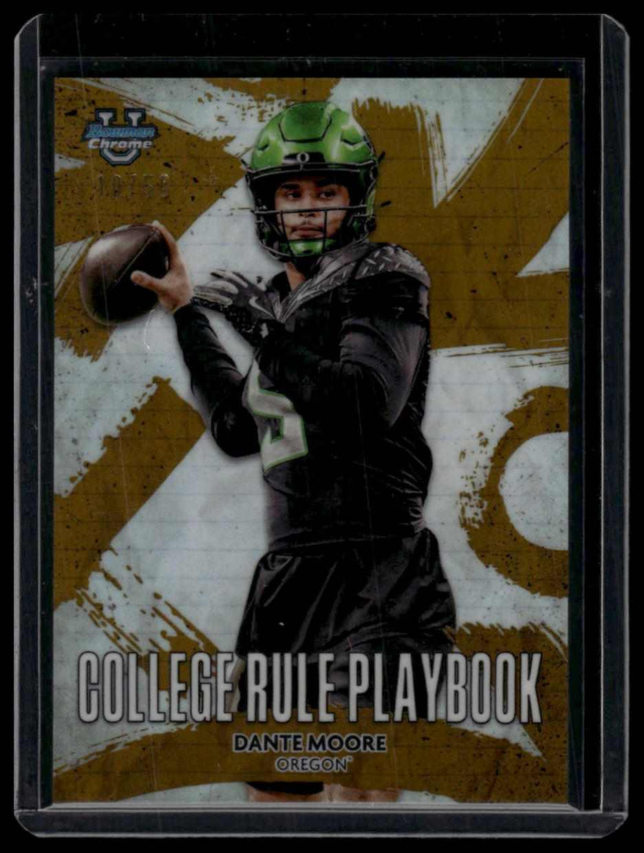 2025 Bowman Chrome #CRP-15 Dante Moore College Rule Playbook Gold #/50