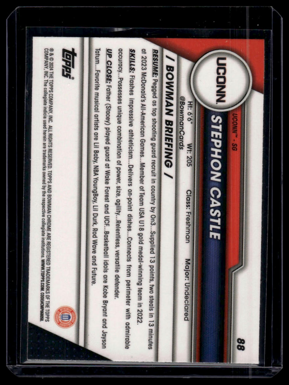 2023-24 Bowman University Chrome Sapphire #88 Stephon Castle