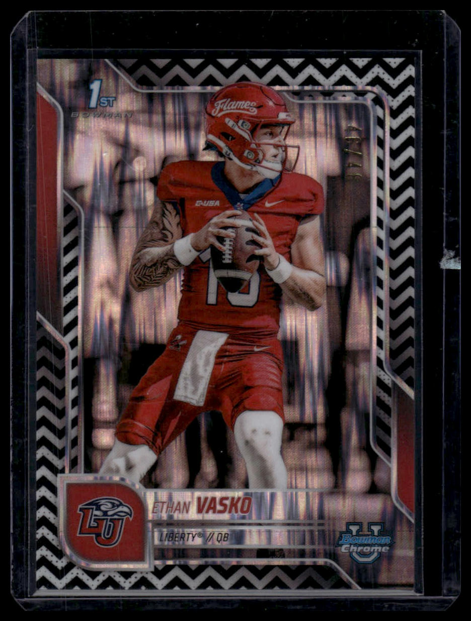 2025 Bowman University Chrome #36 Ethan Vasko Black White Stealth #/48