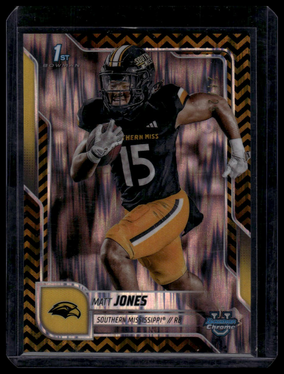 2025 Bowman University Chrome #101 Matt Jones Black & Gold Stealth #/25