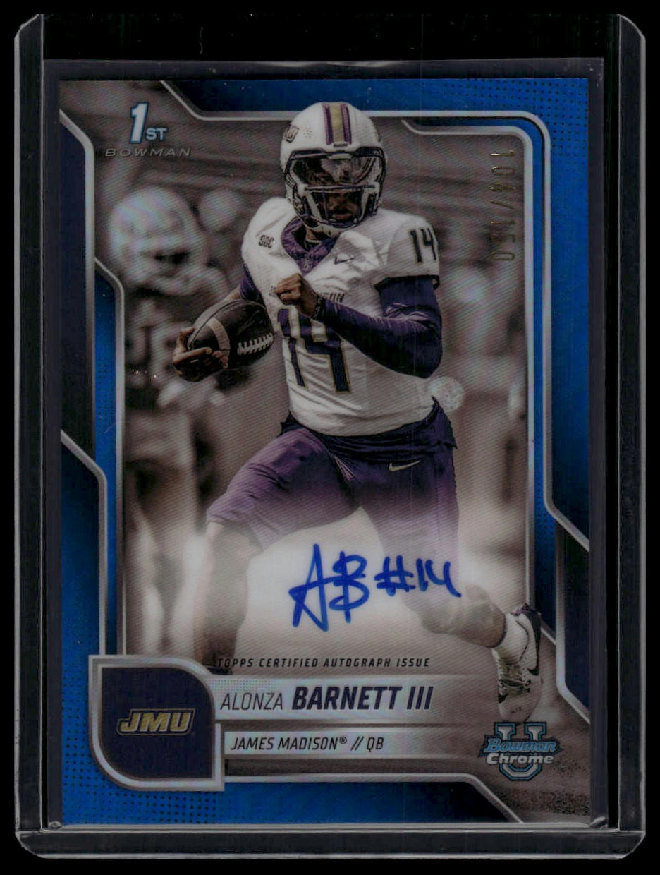 2025 Bowman University Chrome #BCA-AB Alonza Barnett III Autographs Blue #/150