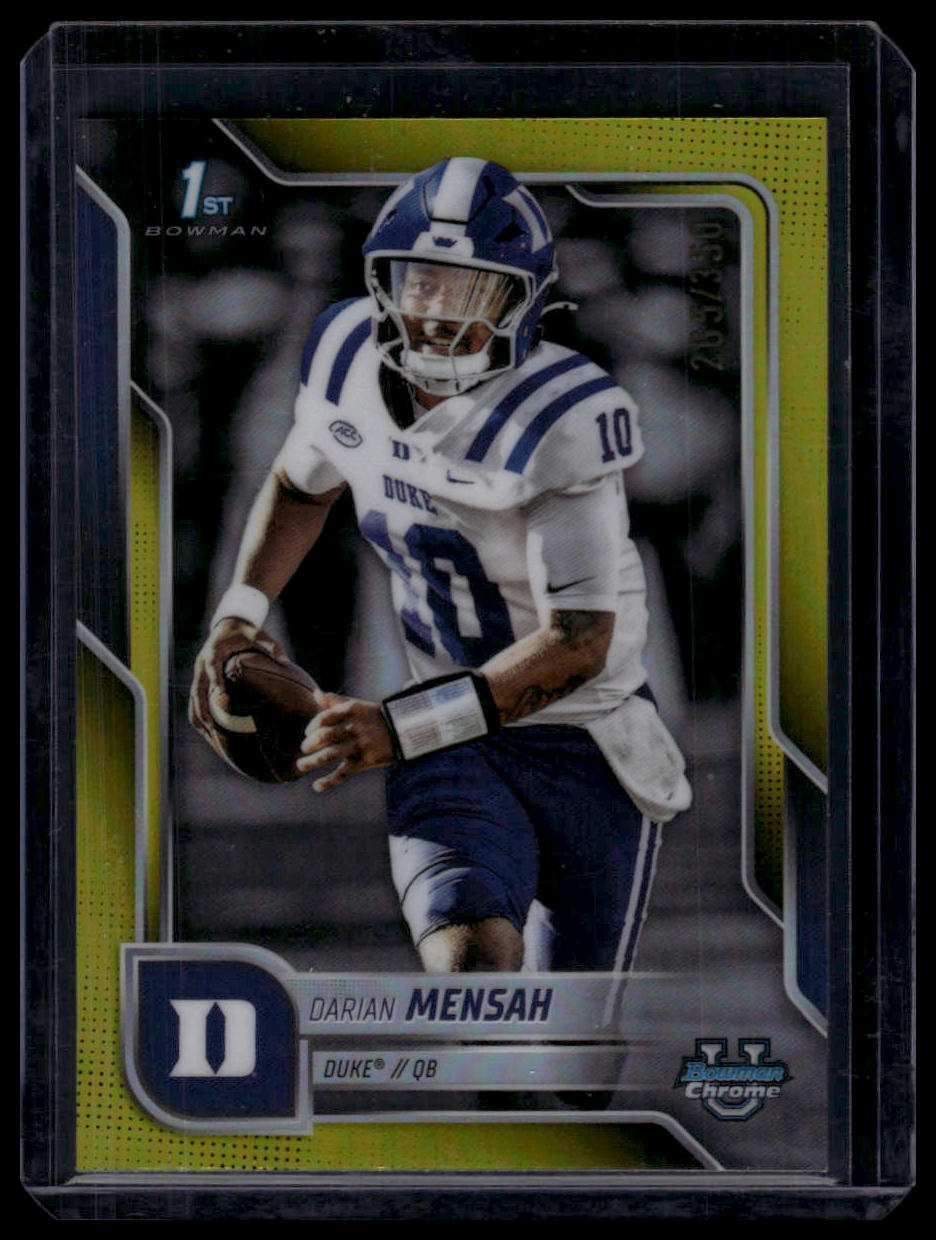2025 Bowman University Chrome #13 Darian Mensah Yellow Refractor #/350
