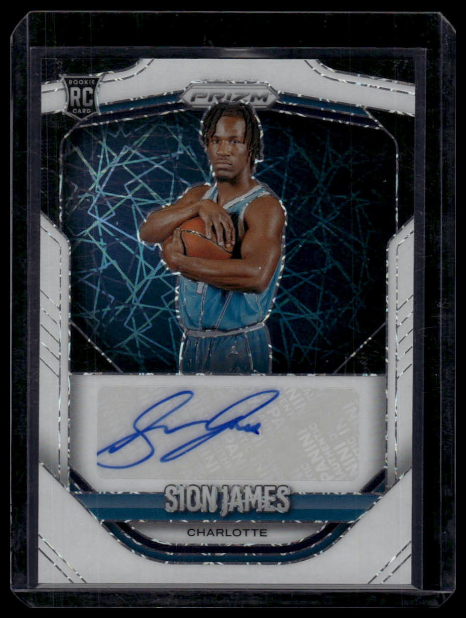 2025-26 Panini Prizm #24 Sion James Auto White Lazer /99 Rookie