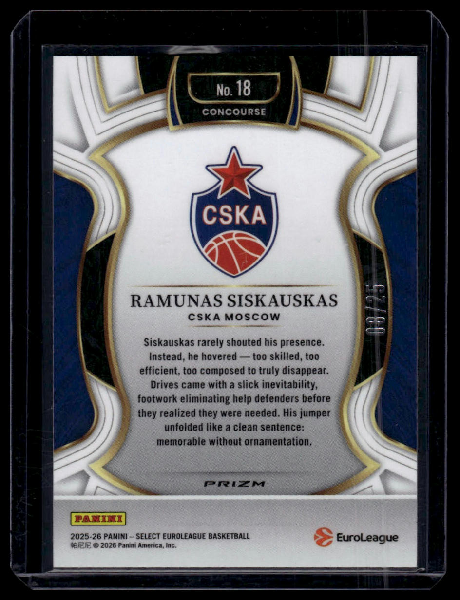 2025-26 Panini Select EuroLeague #18 Ramunas Siskauskas Tie Dye /25